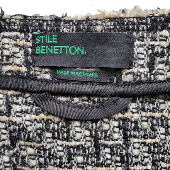 Boucle Tweed Jacket Clueless Chic Preppy Posh Academia Frayed Trim Cropped XS - Picture 10 of 16